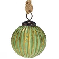 Article Boules de Noël en verre boules de verre vert doré Ø7cm 6 pcs