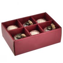 Article Boules de Noël en verre boules en verre rose vintage Ø7cm 6pcs