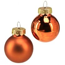 Article Boules de Noël mini boules en verre orange Ø2,5cm 22 pcs