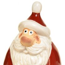 Article Figurines Père Noël en Céramique Rouge 13 cm - Lot de 2 - Décoration de Noël