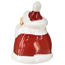 Article Lot de 6 Figurines Père Noël en Céramique Rouge et Blanche 6,4 cm