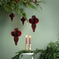 Article Décoration de Noël en papier Bordeaux H40cm 2 pcs