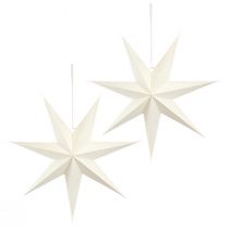 Article Étoile lumineuse en papier blanc 60 cm – Lot de 2 pour décoration de Noël