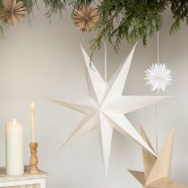 Article Étoile de Noël blanche en papier à éclairer 60 cm 2 pièces