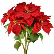 Article Poinsettia Etoile de Noël Artificielle Rouge Vert L57cm