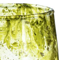 Article Lanterne en verre décoration vintage jaune vert Ø9cm H9.5cm