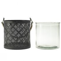 Article Lanterne lanterne décorative en métal poignée anthracite Ø16cm 2pcs