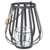 Article Lanterne en métal avec verre, anthracite, Ø23cm, H27cm