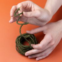 Article Cordon en laine verte avec fil doré, 5 m x 5 mm avec fil métallique, pour la décoration et les loisirs créatifs