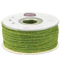 Article Fil de mèche en laine et feutre vert mousse 3 mm 100 m