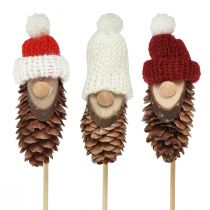 Article Nain de cône avec chapeau, bouchon de fleur, gnome 8cm, 12 pièces