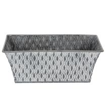 Article Coupe rectangulaire en zinc motif losanges 22x12 cm