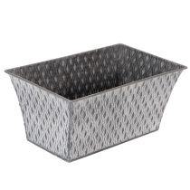 Article Coupe rectangulaire en zinc motif losanges 26x15,5cm