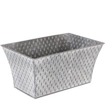 Article Coupe rectangulaire en zinc avec motif losanges 30 x 18 x 15 cm