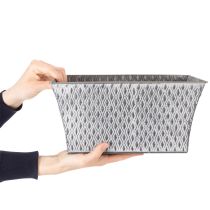 Article Bol en zinc à motif losanges 30 cm × 18 cm H 15 cm