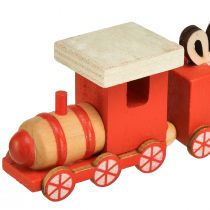Article Train en bois avec coffrets cadeaux, rouge et blanc, lot de 2, 18x3x4,5 cm - Décoration de Noël