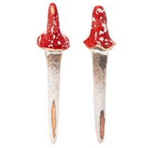 Article Figurines de Nains en Céramique avec Chapeau Champignon, 17 cm, Lot de 2