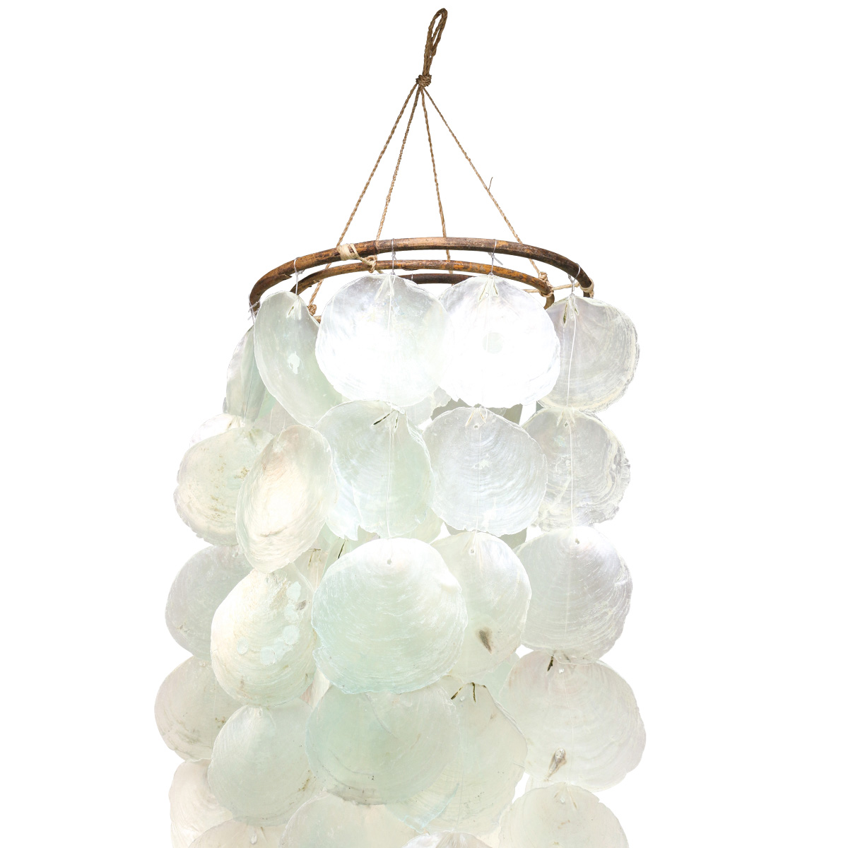 Relaxdays - Carillon à Coquillages Attrape-rêves Mobile - 70 Cm - Jaune Et Blanc - Décoration Intérieur/extérieur, Sons Doux