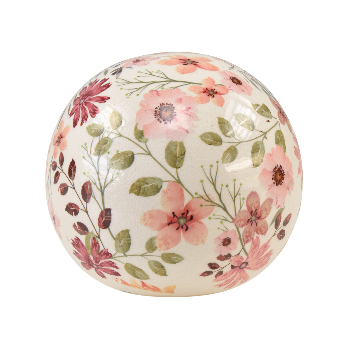 Floristik24.fr Boule en céramique avec anémones décoratives en grès petite Ø9,5cm643146009998