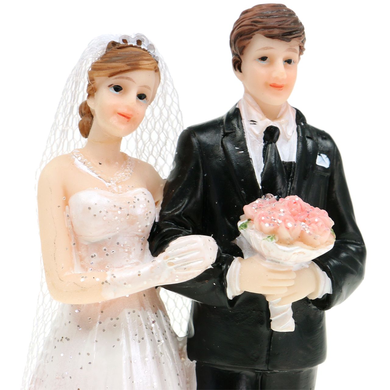 Hoptimist Couple De Mariés 6.5 Cm - Petite Figurine Vintage à Perruque - Idée Cadeau Déco