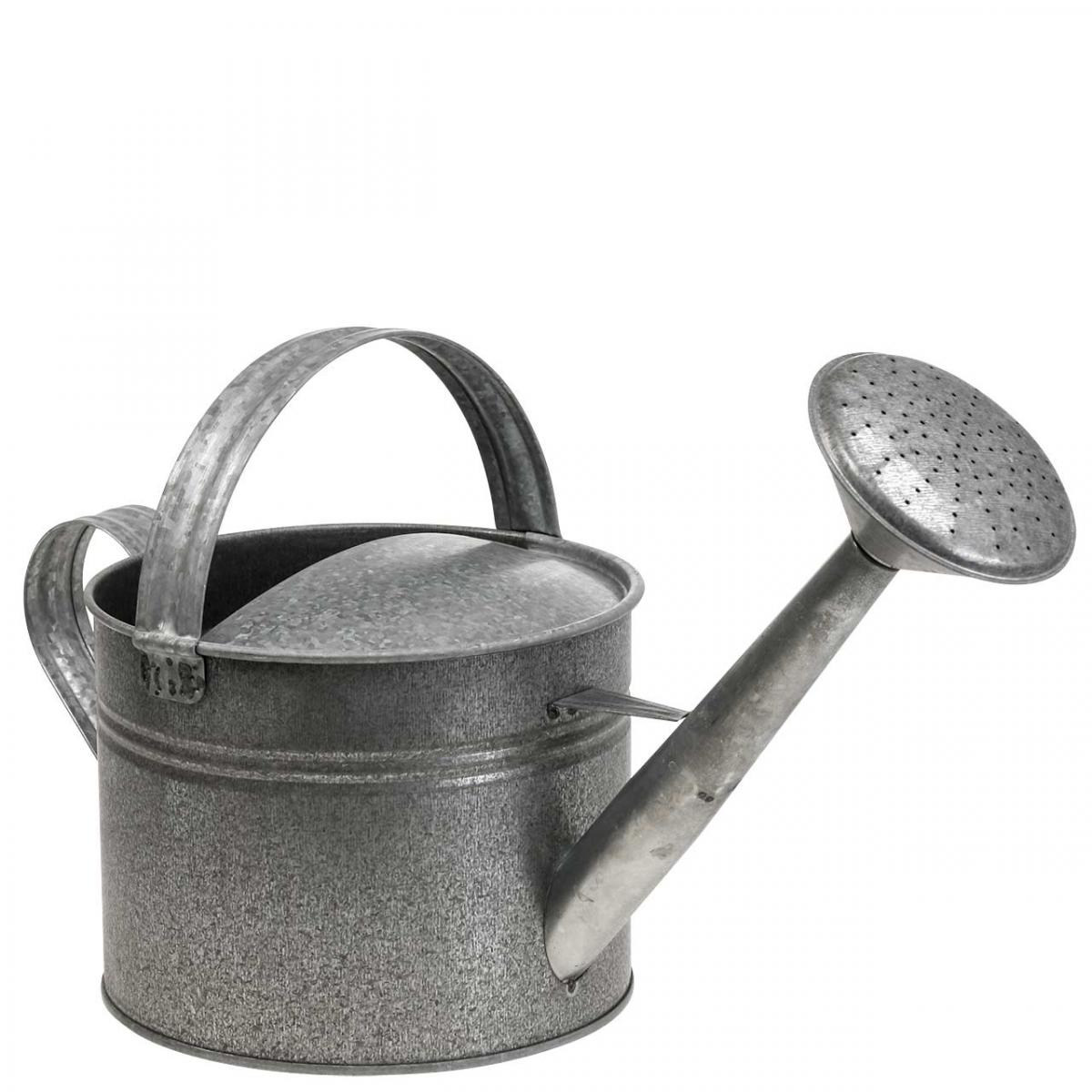 Arrosoir Décoratif Vintage En Zinc Gris - 40x19x26cm, 5L, Décoration Jardin Ou Intérieur, Vase