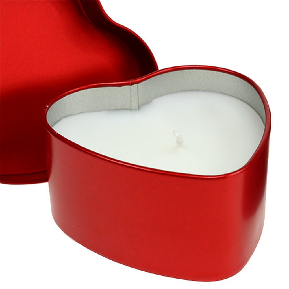 Bougie Funéraire Décorative En Verre En Forme De Cœur Rouge - Environ 18 Cm De Haut - Pour Cimetière, Souvenir - 3