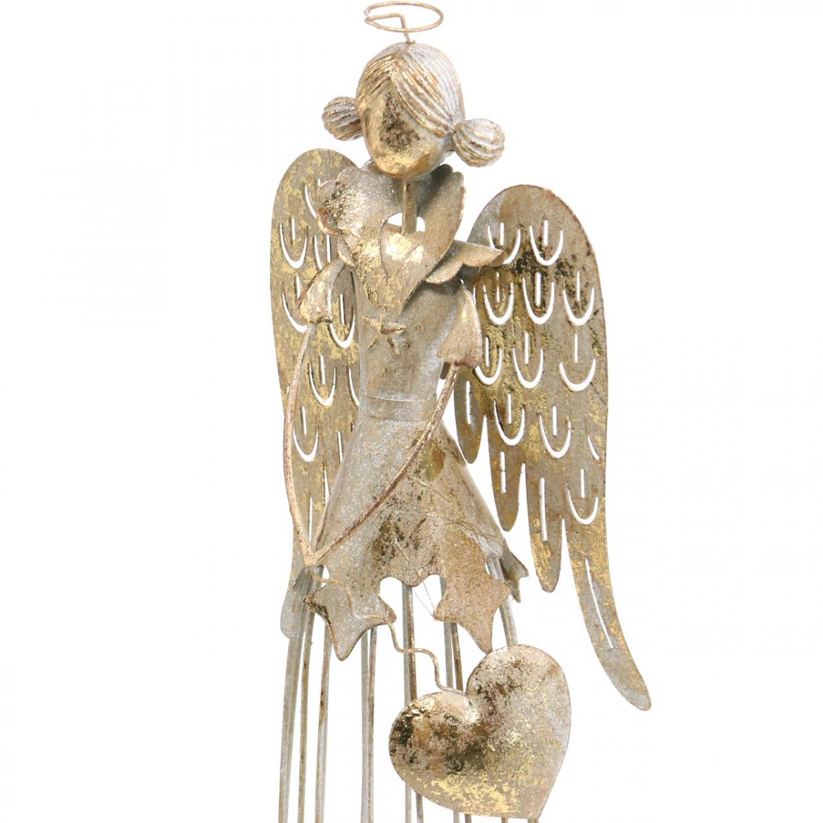 FIGURINE METAL ANGE COEUR CADEAU DECORATION MAISON 