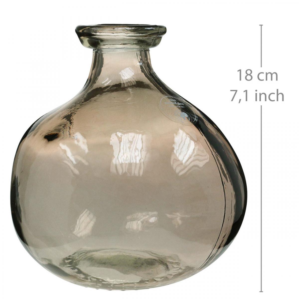 Floristik24.fr Vase en verre rond en verre marron décoration vase