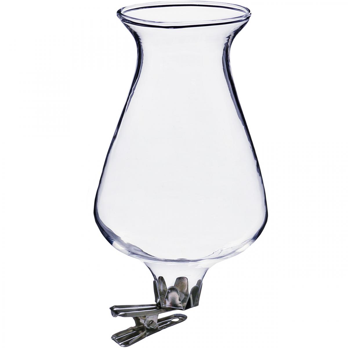 Floristik24.fr Vase en verre tulipe avec clip Ø5.9cm H11cm clair 4pcs69820