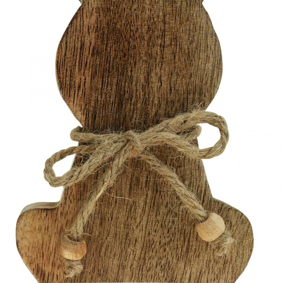Lapin Décoratif En Métal Sur Socle Bois - 23 Cm - Décoration Pâques Et Printemps - Figurine Cadeau