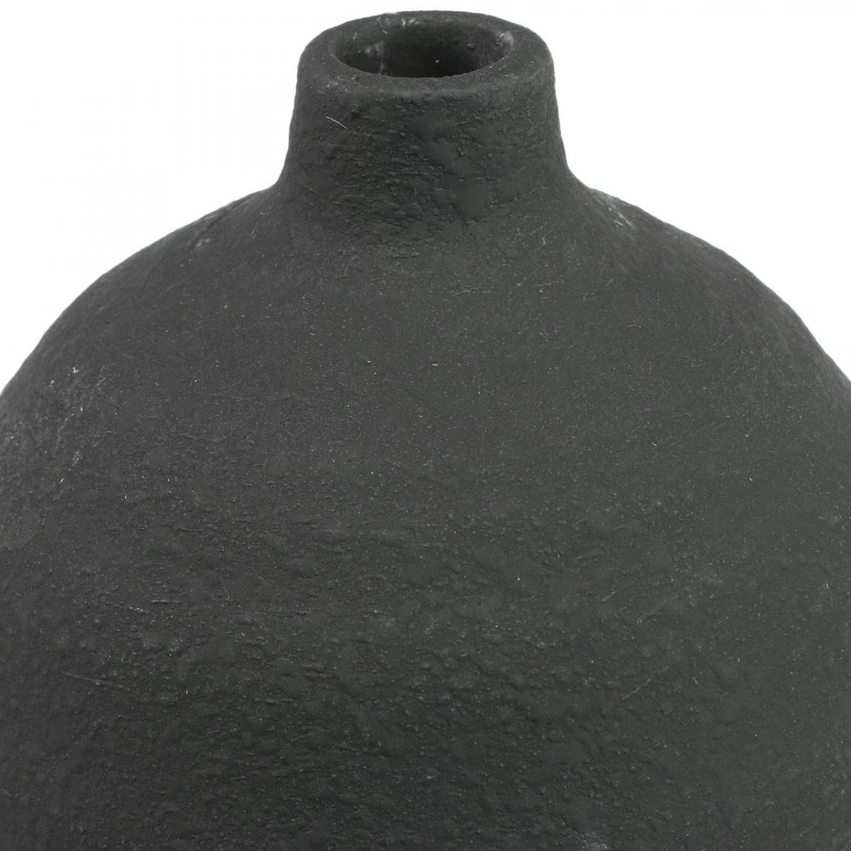 Vase Sol Céramique Noir 41 Cm, Minimaliste Pour Pampa, Chambre