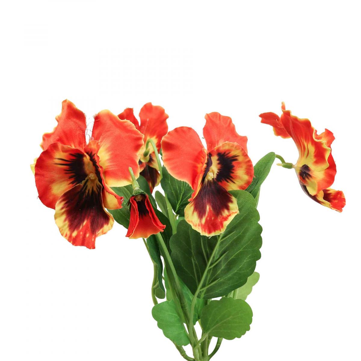 Floristik24.fr Fleurs artificielles, fleurs en soie, pensée orange 29cm -  acheter pas cher en ligne