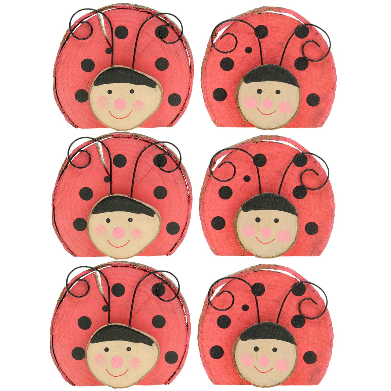 Floristik24.fr Coccinelle bois rouge ??7cm 6pcs-67914