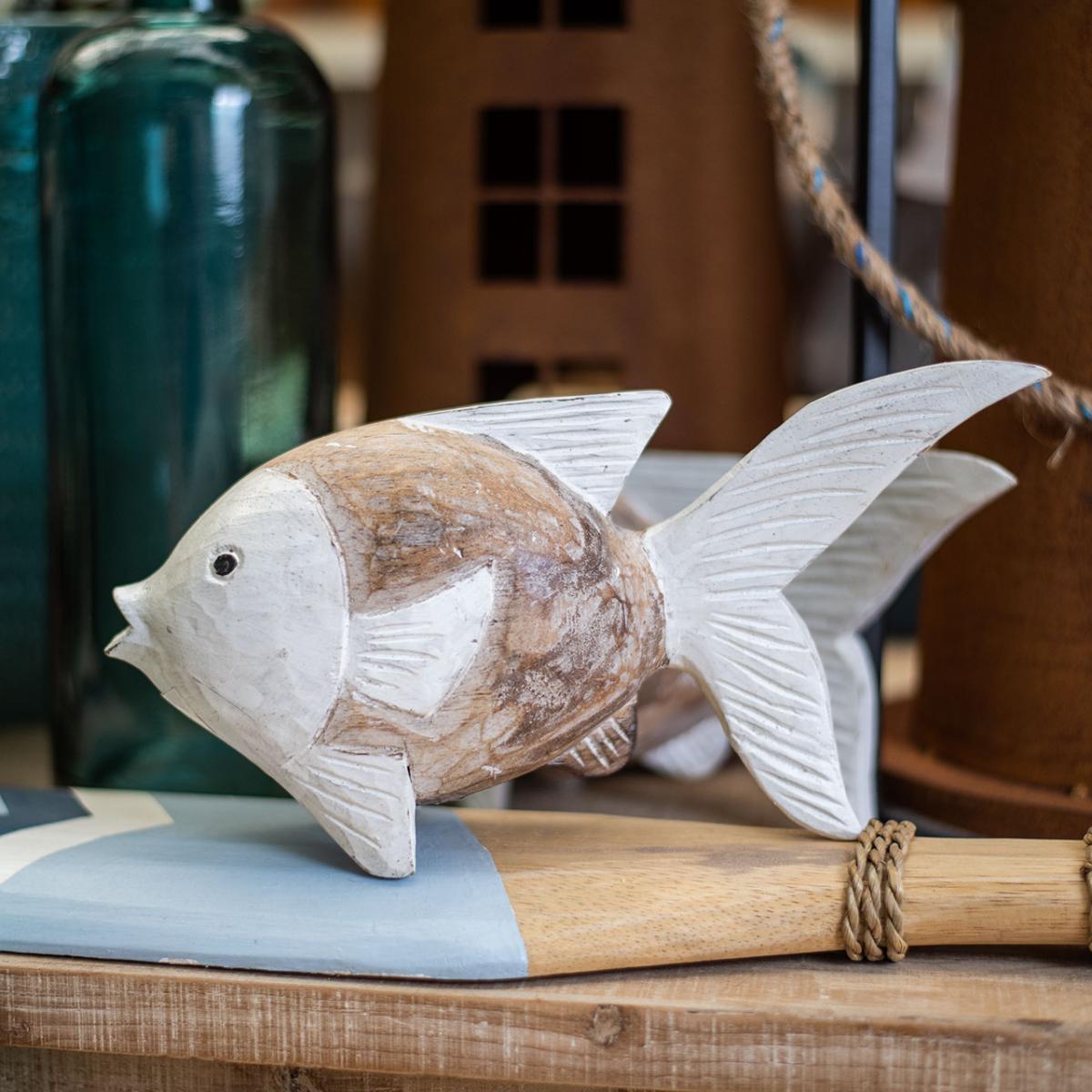 Déco Murale Poisson En Bois Vintage – Lot De 4, Aspect Vieilli, Intérieur/extérieur