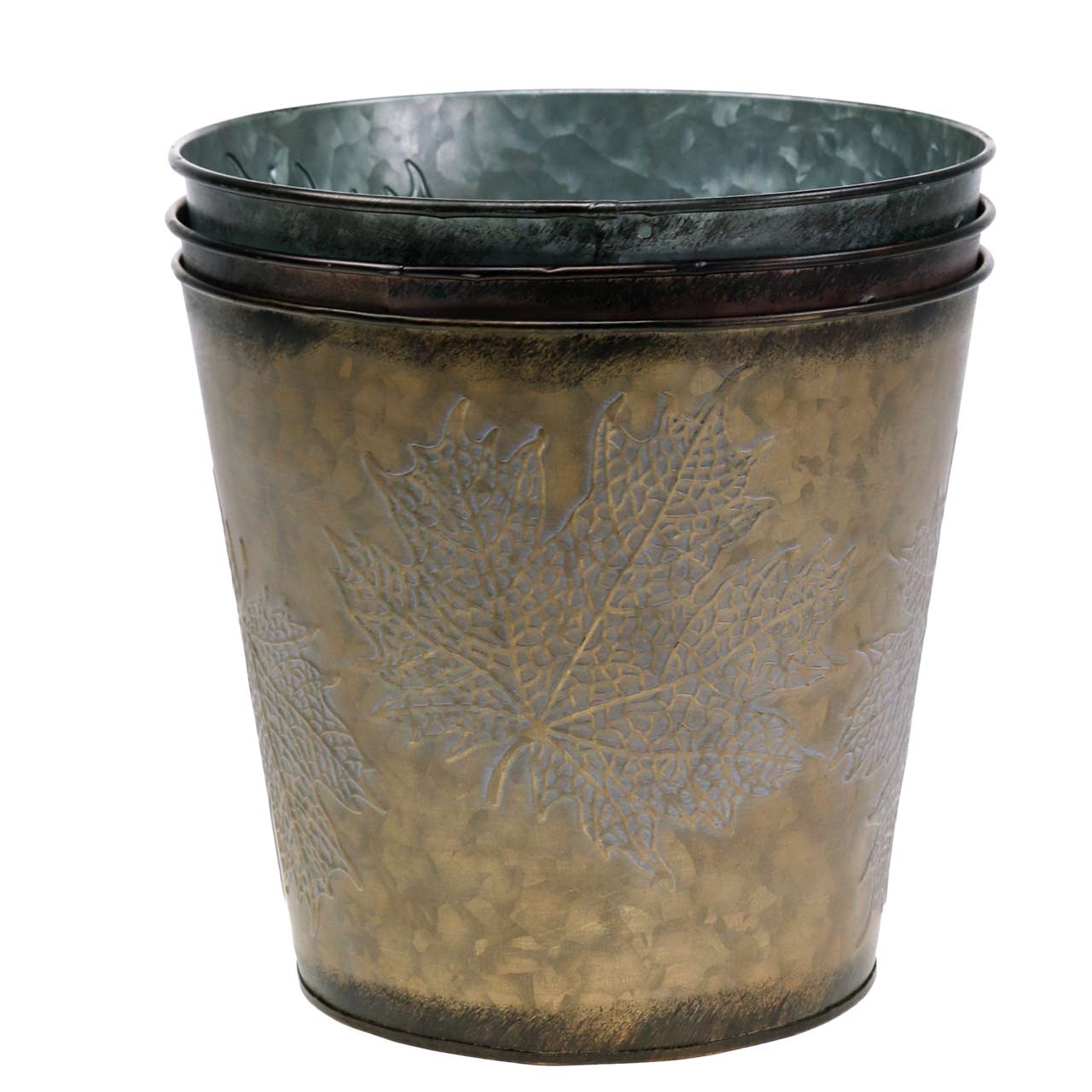 Ancien Vintage Petit Pot En Zinc Avec Anse Et Couvercle Forme Carrée Orange 
