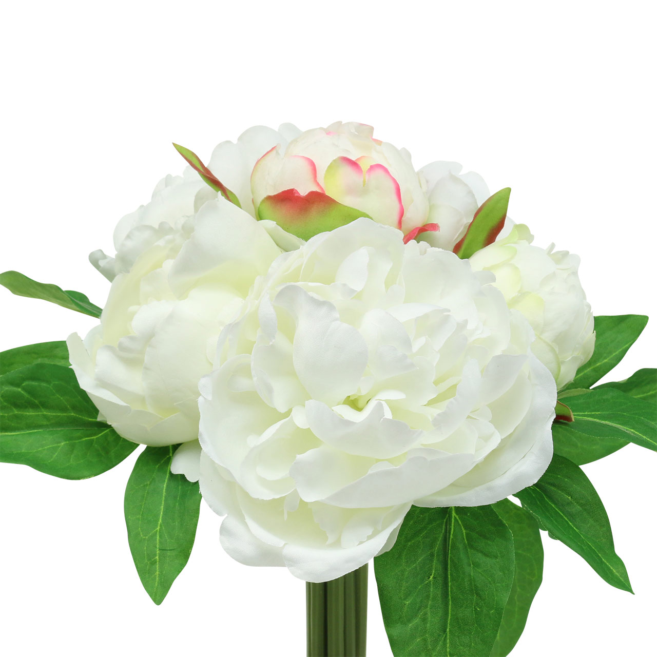 Floristik24.fr Bouquet de pivoine blanc / rose 27cm 6pcs - acheter pas cher  en ligne