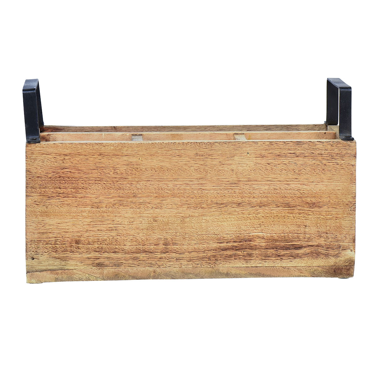 Porte-couverts En Bois à 3 Compartiments - Organisateur Pour Couteaux, Fourchettes, Cuillères | Dimensions ~25,5x8,5x11,5 Cm, Design Avec Symboles Clairs