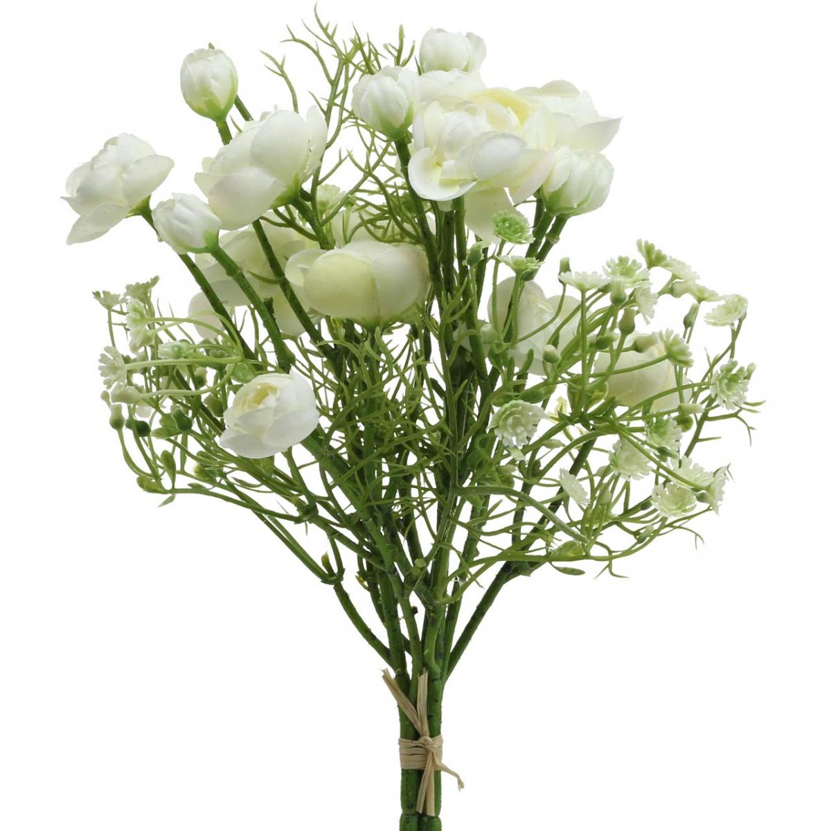 Floristik24.fr Bouquet De Renoncules Fleurs Artificielles Fleurs De Soie  Blanc L37cm - acheter pas cher en ligne