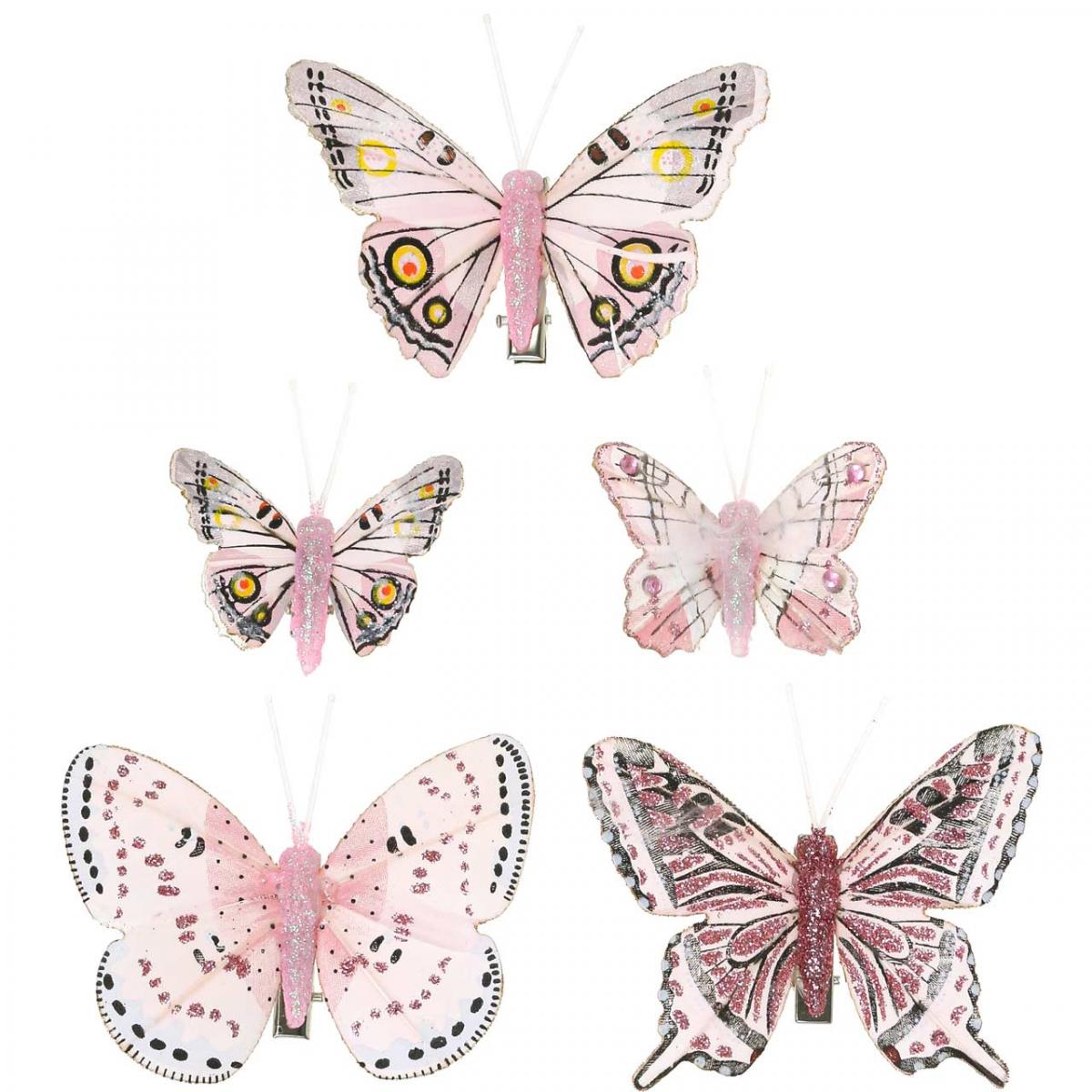 Lot De 3 Papillons Scintillants à Paillettes Pour Décorer Ton Sapin De Noël Ou Ta Maison - 11,5 X 10 Cm - 2