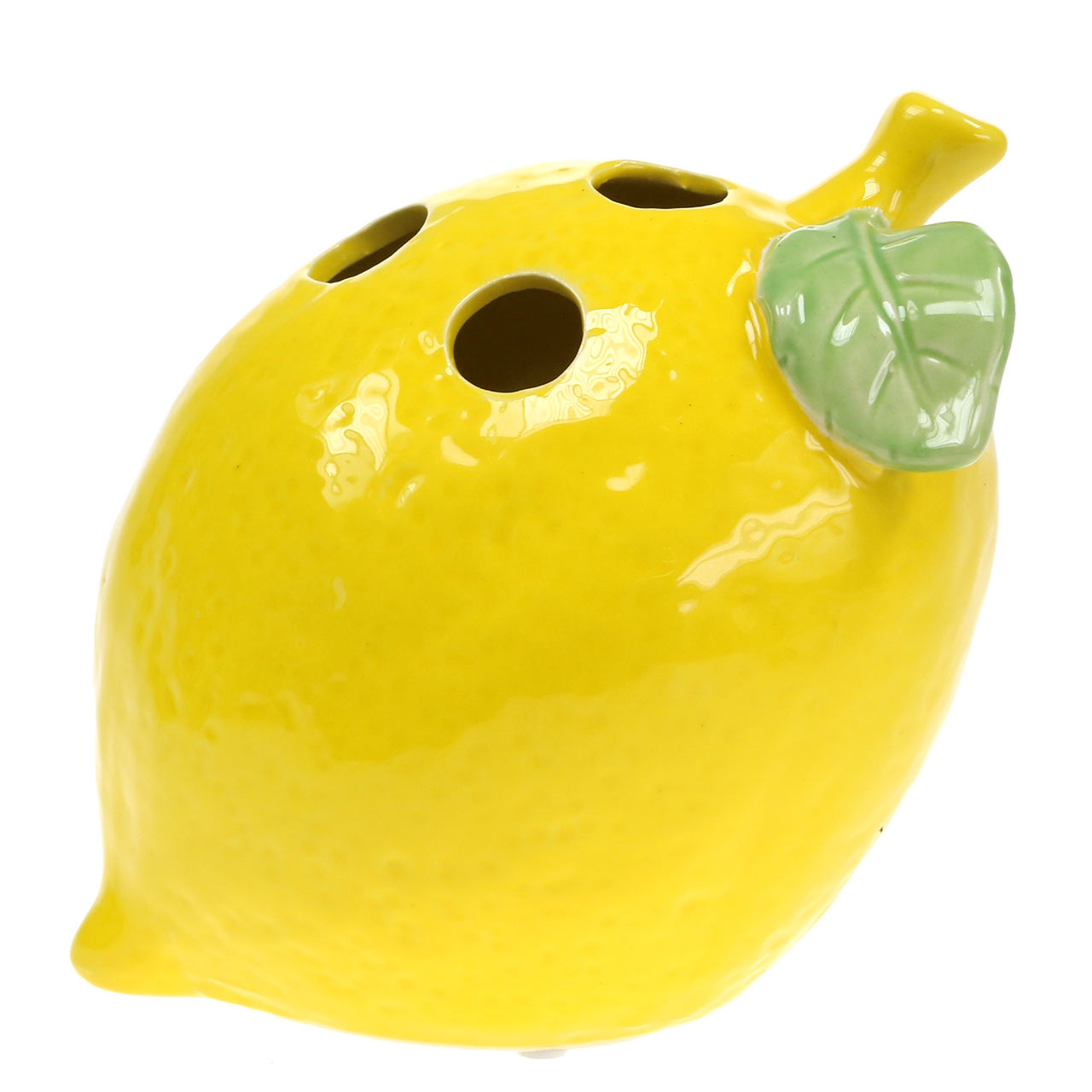 Floristik24.fr Vase en faïence jaune citron 15cm acheter pas cher en