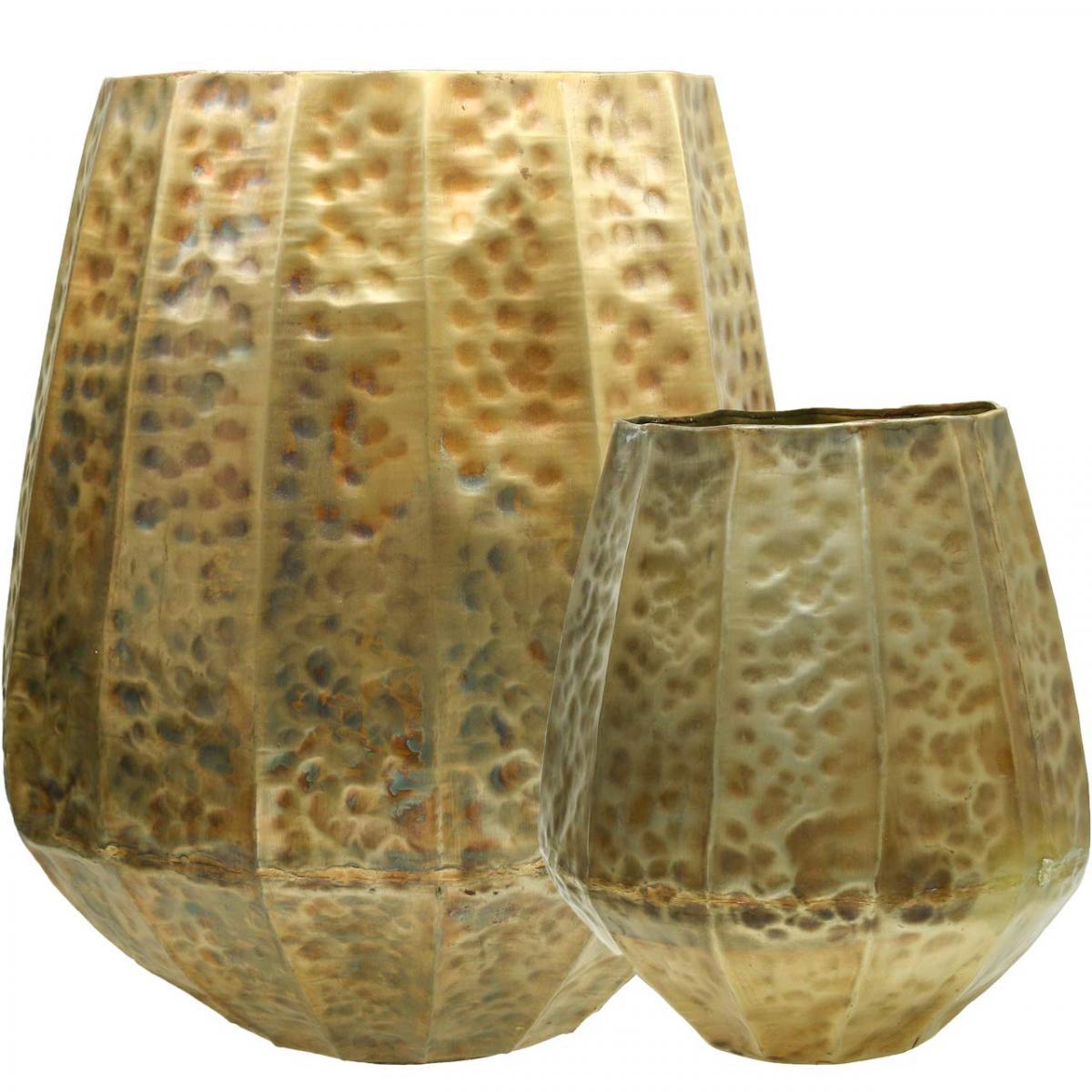 vase peint art déco état correct, vase en laiton peint - art déco