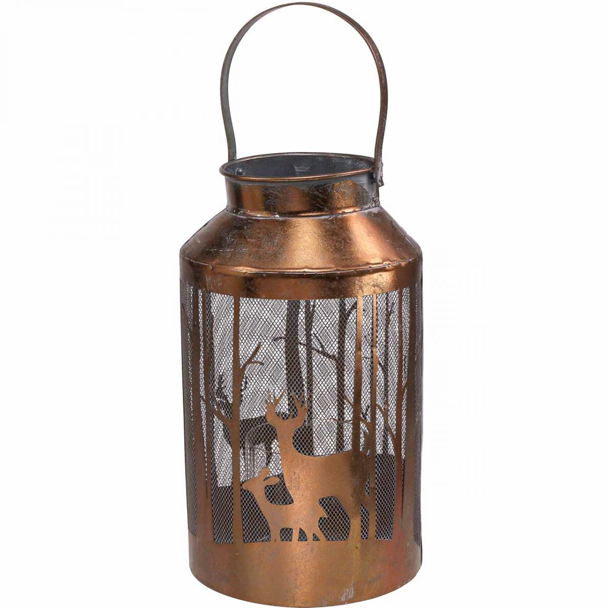Photophore Lanterne De Jardin En Cuivre Doré – Vintage, Porte Vrillée, à Nettoyer