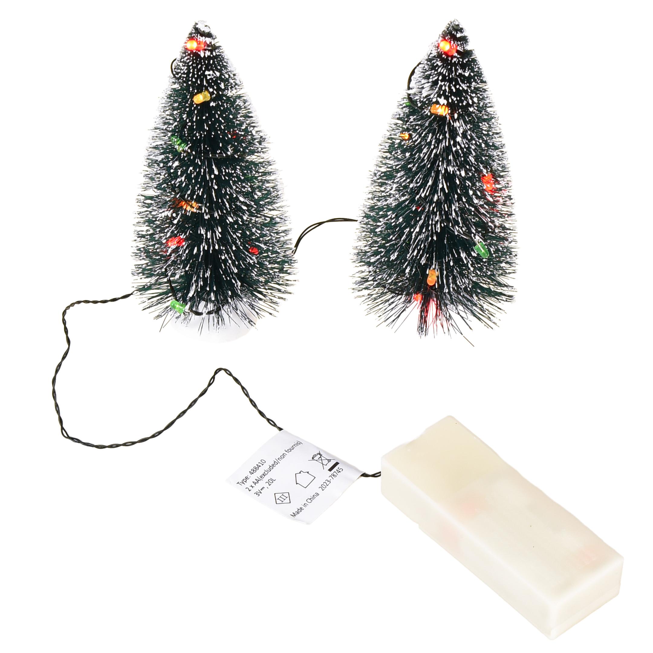 Mini Sapin De Noël Artificiel 50,8 Cm Avec Guirlande Lumineuse LED - 70 Branches, Alimentation Piles - Décoration De Table
