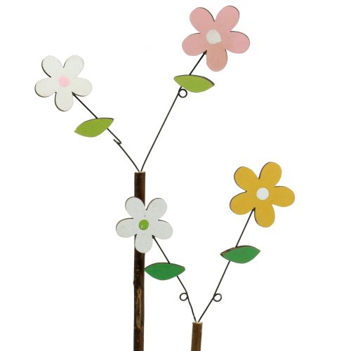 Bouchon décoratif fleur en bois H44cm 6 pcs