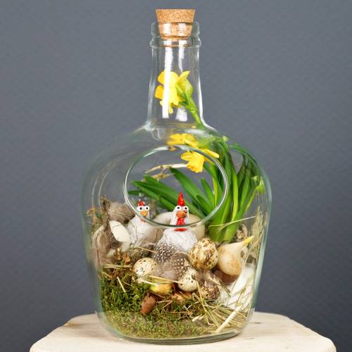 Article Vase décoratif bouteille en verre avec bouchon Ø19cm H30cm