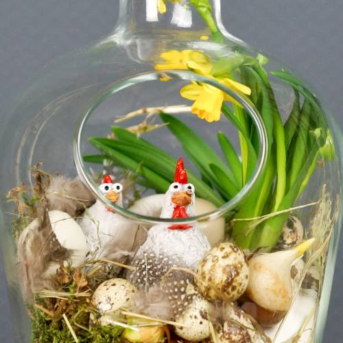 Floristik24 Figurines décoratives poule et coq 5,5 – 6,5 cm 6 p.