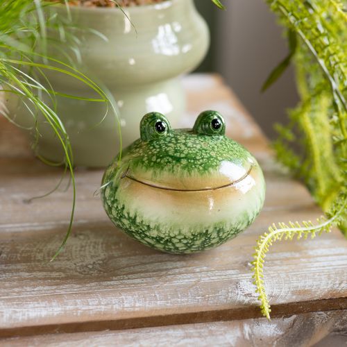 Article Figurine décorative de grenouille pour une décoration ludique de la maison et du jardin, verte, 11 cm, lot de 2