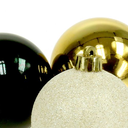 Article Mélange de boules pour sapin de Noël noir et or Ø 6 cm 30 p.