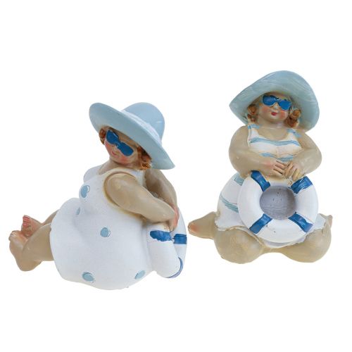 Floristik24 Maritime Deco Ladies Deco Figurines Baddeko H10/9.5cm Lot de 2