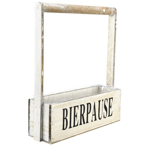 Floristik24 Jardinière avec poignée boîte vintage « Beer Break » 30×9×10cm